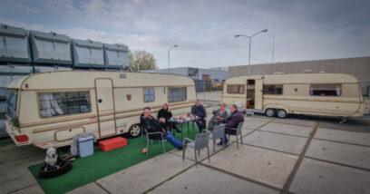 tijdelijk mini woonwagenkamp in Alkmaar