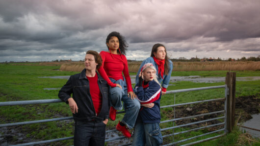 Winterkaravaan makers 2025 bij een gek op een weiland