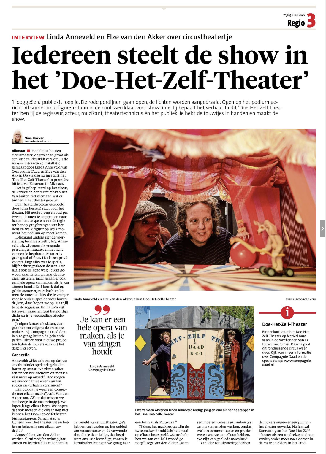 NHD artikel over Doe het zelf theater
